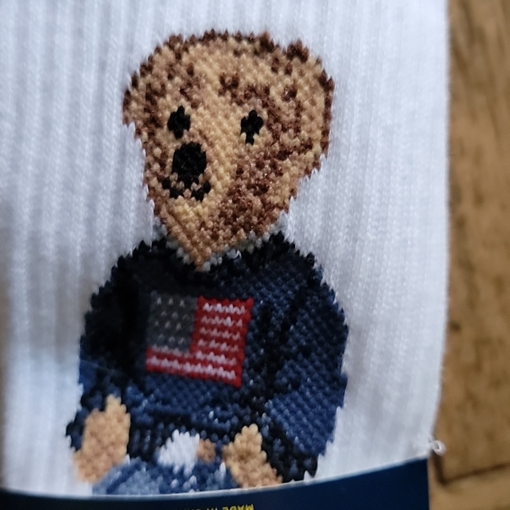 Polo Ralph Lauren/3-Pk.Flag/Polo/Bear Crew Socks - Picture 2 of 10
